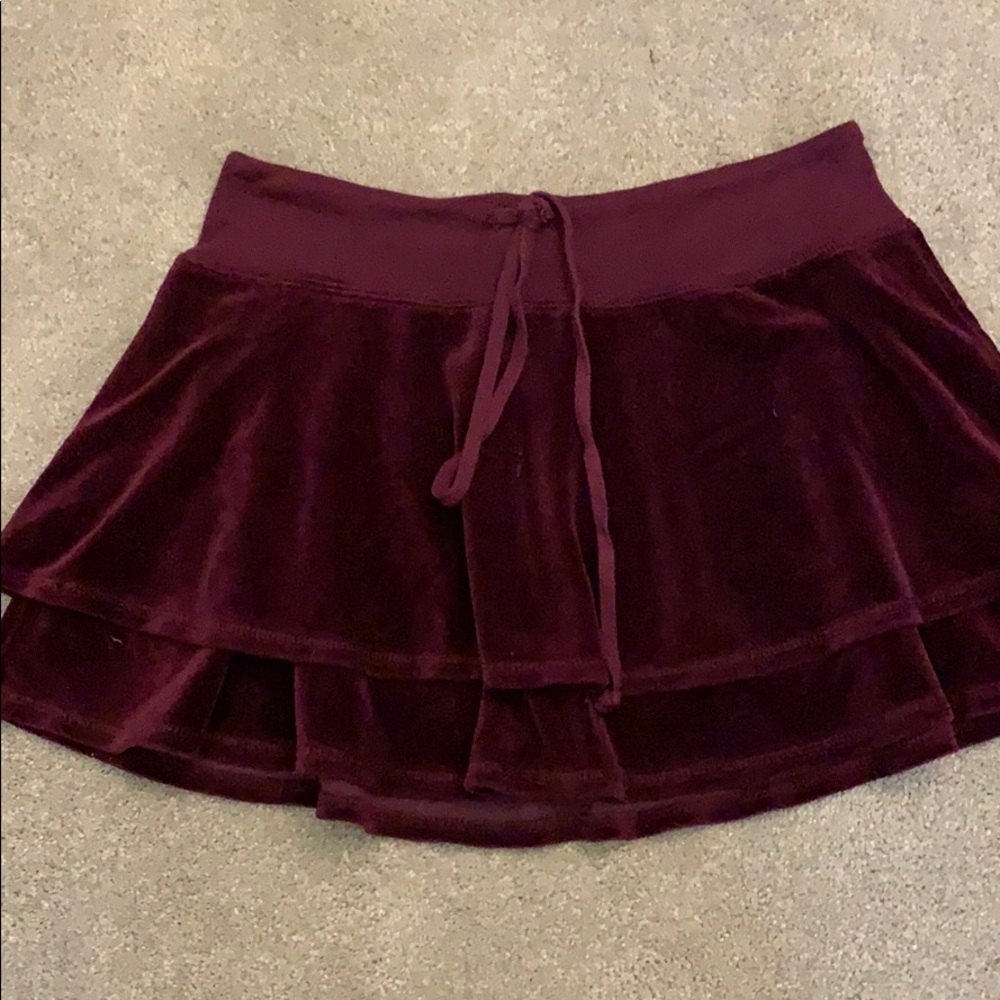 Burgundy, velour Juicy Couture skirt